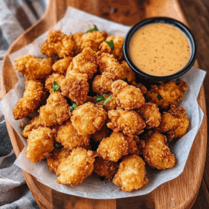 Crispy Popcorn Chicken Bites with Dipping Sauce
