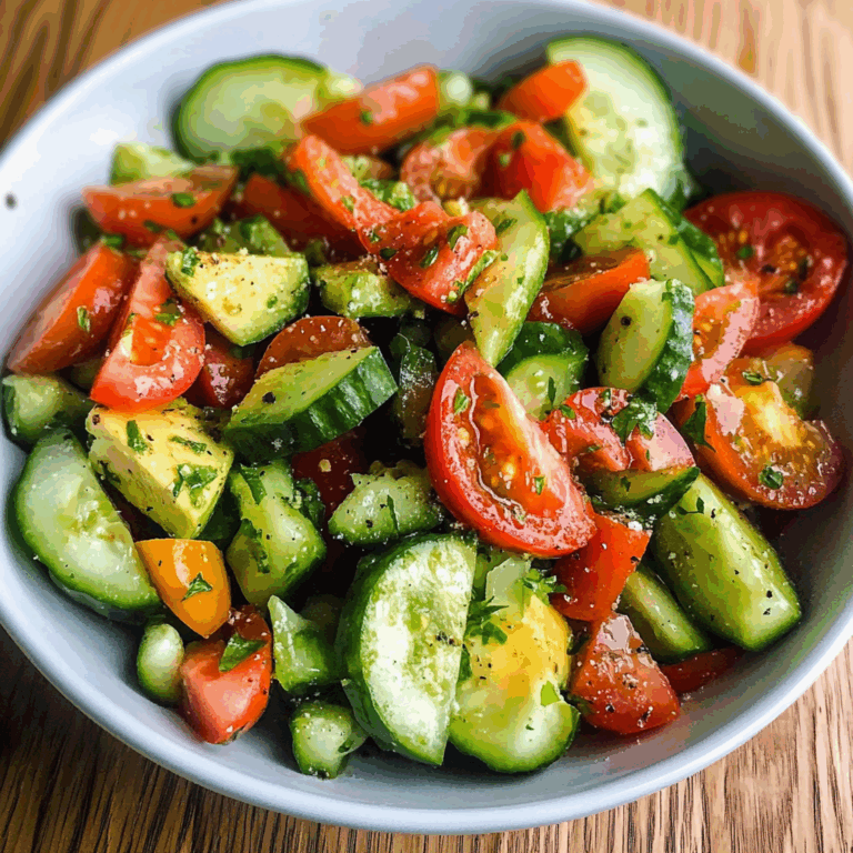 Refreshing Cucumber, Tomato and Avocado Salad