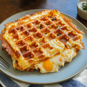 Egg and Cheese Hash Brown Waffles