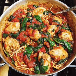 Italian Chicken in Tomato Sauce with Spinach and Basil