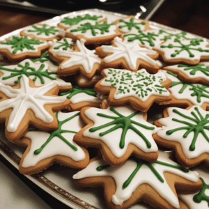 Italian Christmas Cookies with White and Green Icing