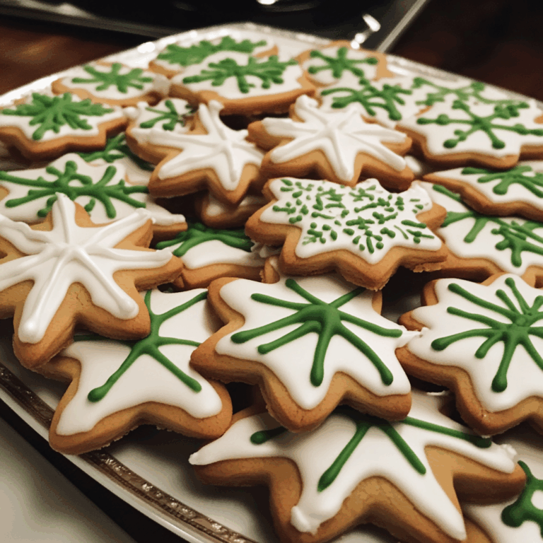 Italian Christmas Cookies with White and Green Icing
