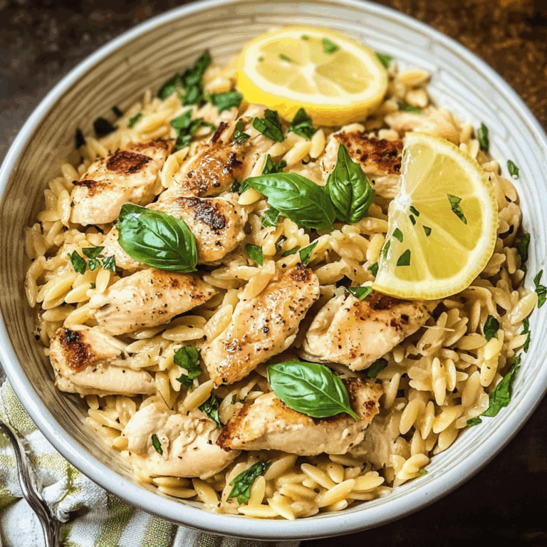 Lemon Basil Orzo with Chicken