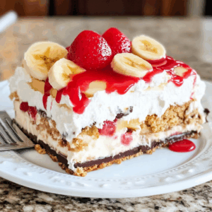 No-Bake Banana Split Cake: Indulgent Dessert Without Turning on the Oven