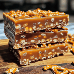 No-Bake Caramel Pretzel Crack Bars