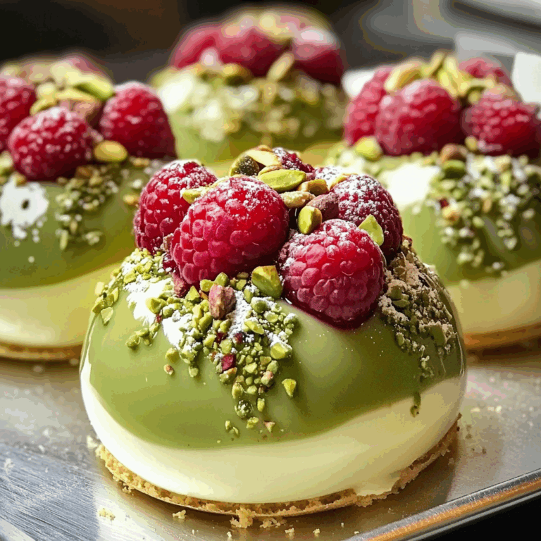 Pistachio and Raspberry Cheesecake Domes: Decadence in Every Bite