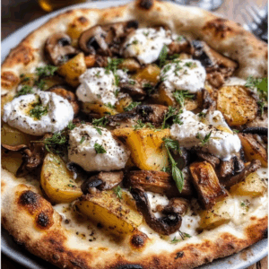 Potato and Wild Mushroom Burrata Pizza