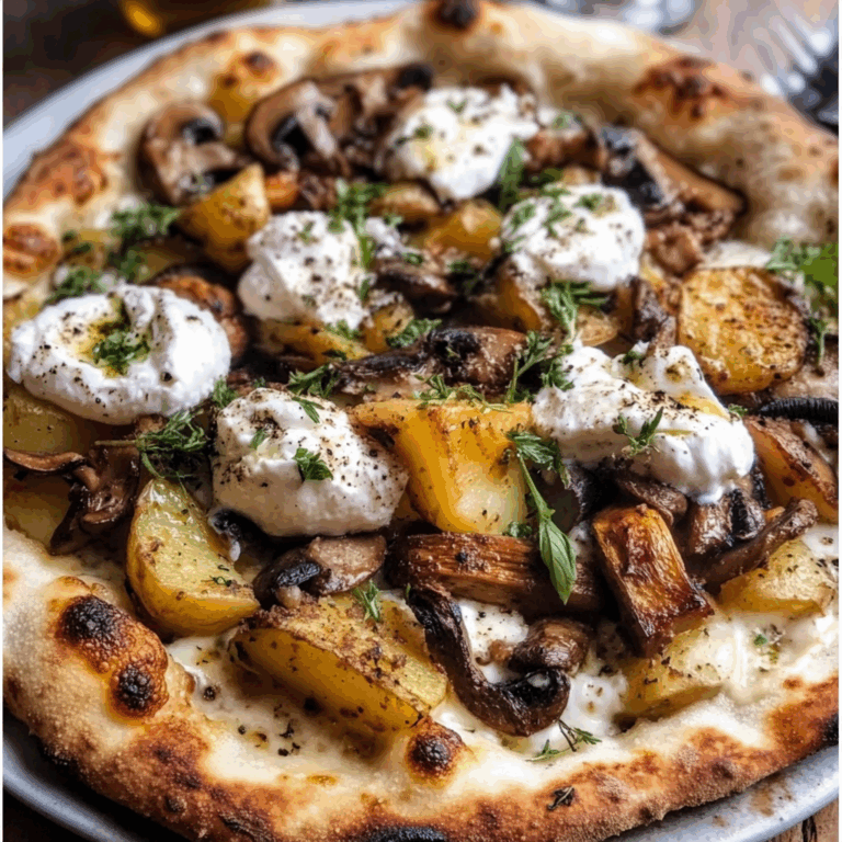 Potato and Wild Mushroom Burrata Pizza
