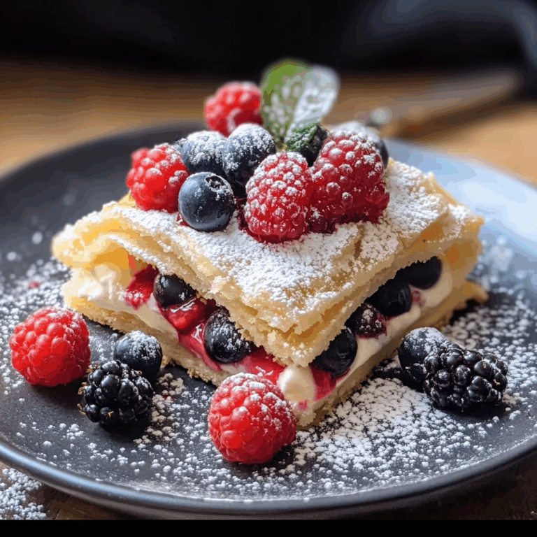 Delectable Desserts with Berries and Powdered Sugar