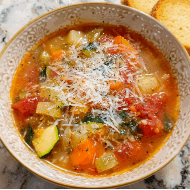 Healthy Tuscan Vegetable Soup with Carrots and Parmesan