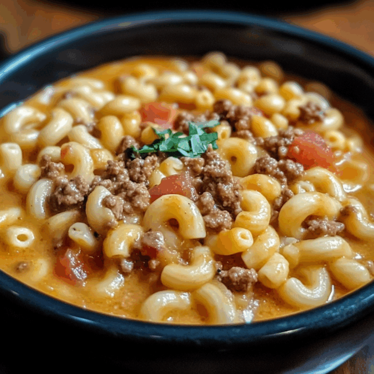 One-Pot Macaroni Cheeseburger Soup