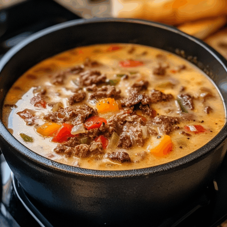 One Pot Philly Cheesesteak Soup