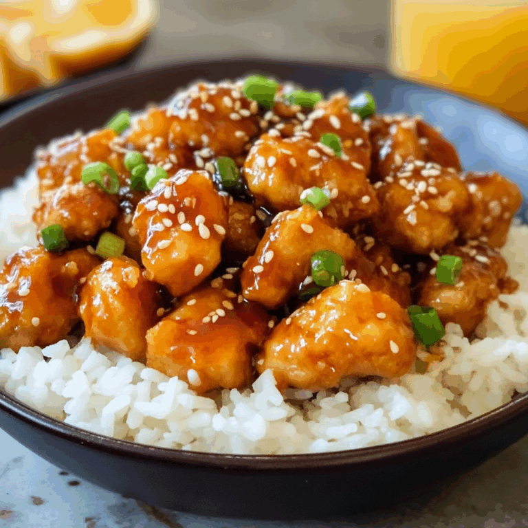 Citrus Delight: Orange Chicken with Sesame Seeds and Rice