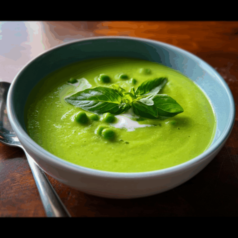 Pea Soup with Basil Garnish: A Vibrant and Flavorful Delight