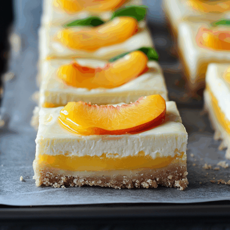 Peaches and Cream Cheesecake Bars