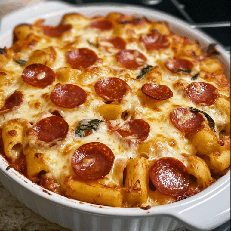 Irresistible Pizza Casserole with Cheese and Pepperoni