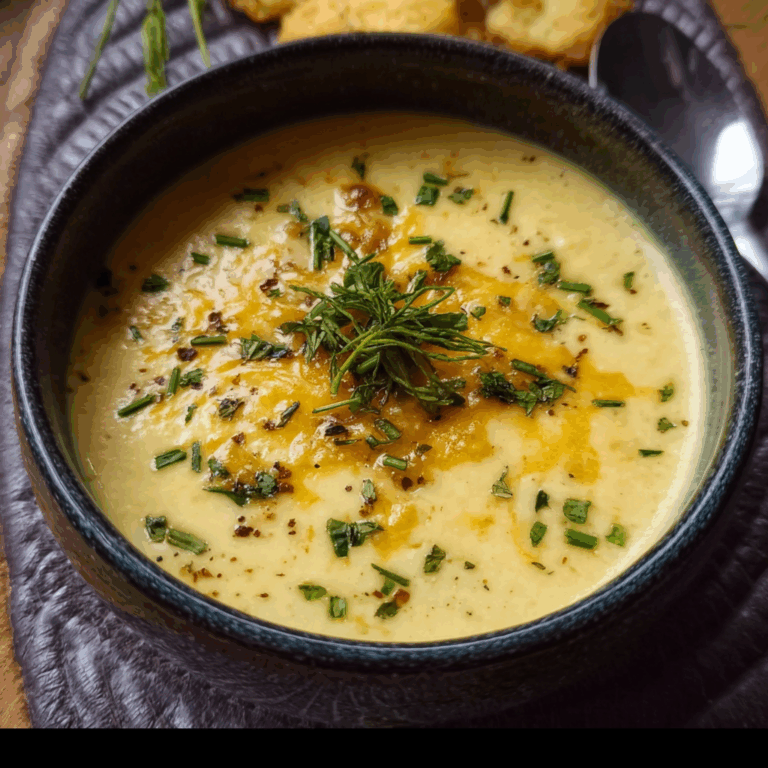 Creamy Potato Soup with Cheese and Herbs
